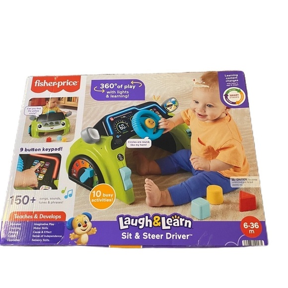 Fisher-Price Laugh & Learn Sit & Steer Driver - Green NEW Car Baby